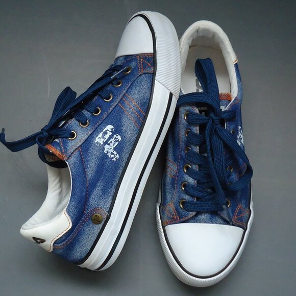 SIZE 7. Fila denim low top lace-up walking casual sneakers shoes. - Picture 1 of 16